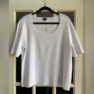 Talbots XL NWT White Short Sleeve Sweater